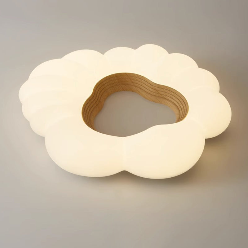 Plafonnier LED en fer et plastique nuages crémeux nordiques contemporains pour chambre à coucher 