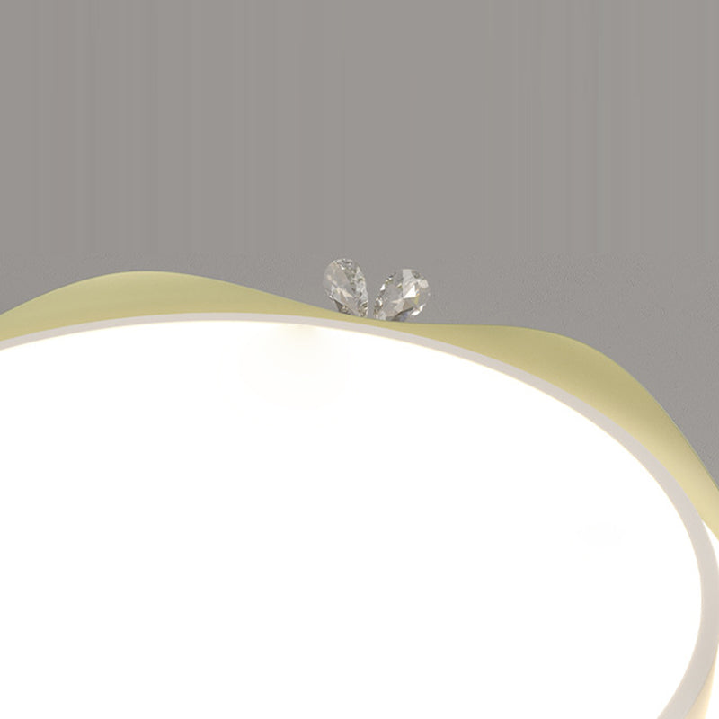 Luz de techo empotrada LED de PVC de cristal de hierro con ola de flor redonda creativa contemporánea para dormitorio 