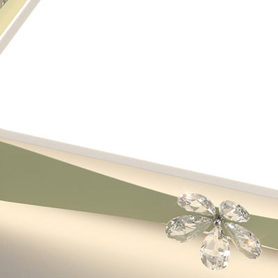 Plafonnier à LED en fer cristal PVC carré contemporain créatif rectangle fleur vague pour salon 