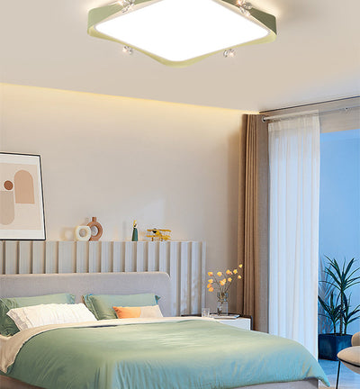 Plafonnier à LED en fer cristal PVC carré contemporain créatif rectangle fleur vague pour salon 