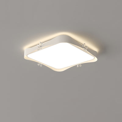 Plafonnier à LED en fer cristal PVC carré contemporain créatif rectangle fleur vague pour salon 