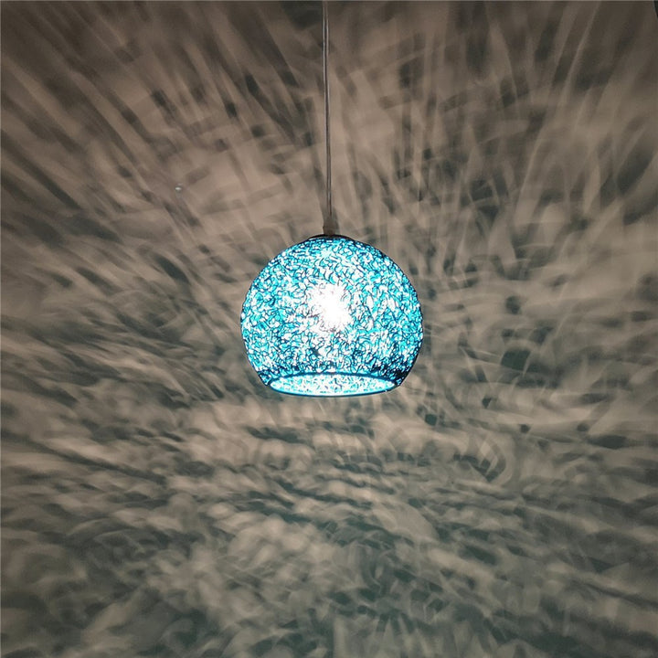 Suspension lumineuse en aluminium à 1 lumière en forme de dôme Art déco moderne pour salon 