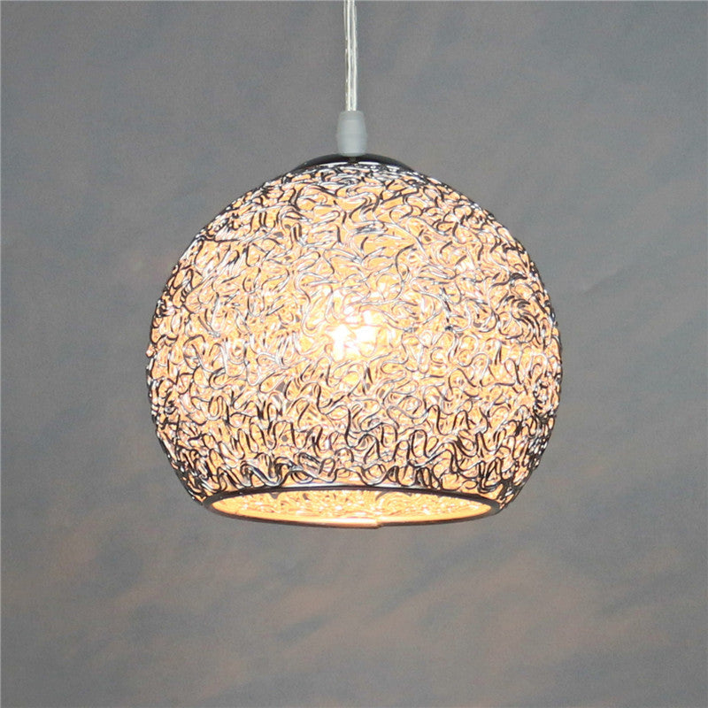Suspension lumineuse en aluminium à 1 lumière en forme de dôme Art déco moderne pour salon 
