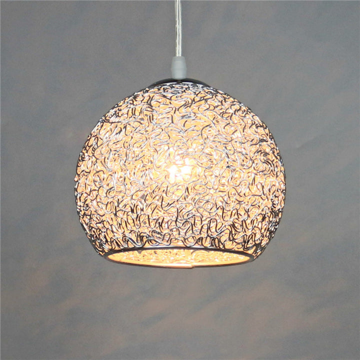 Suspension lumineuse en aluminium à 1 lumière en forme de dôme Art déco moderne pour salon 