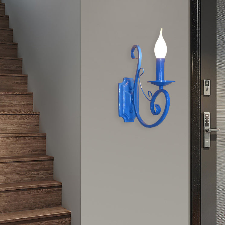 Lámpara de Aplique de Pared de 1 Luz de Candelabro de Hierro Vintage Tradicional para Sala de Estar 