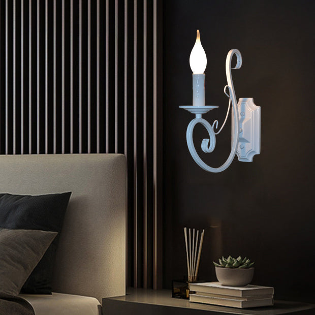 Lámpara de Aplique de Pared de 1 Luz de Candelabro de Hierro Vintage Tradicional para Sala de Estar 