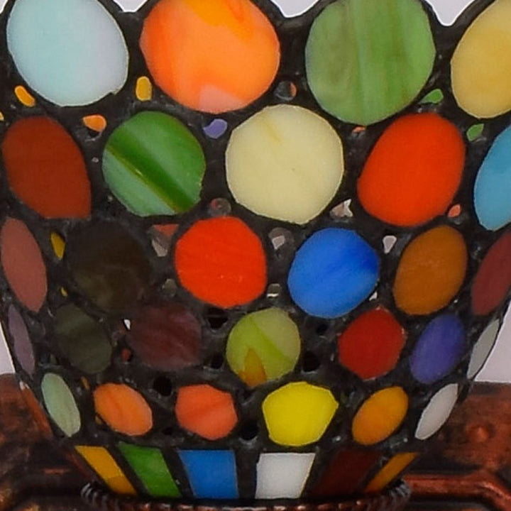 Applique murale traditionnelle Tiffany Cone Lace en verre teinté fer à 3 lumières pour chambre 
