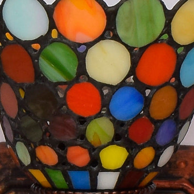 Traditional Tiffany Cone Lace Stained Glass Iron 3-Light Wall Sconce Lamp For Bedroom