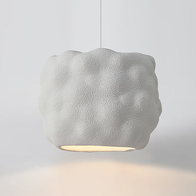 Lustre suspendu moderne minimaliste cylindrique irrégulier concave en polystyrène à haute densité à 1 lumière pour salon 
