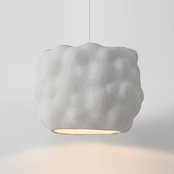 Lustre suspendu moderne minimaliste cylindrique irrégulier concave en polystyrène à haute densité à 1 lumière pour salon 