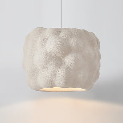 Lustre suspendu moderne minimaliste cylindrique irrégulier concave en polystyrène à haute densité à 1 lumière pour salon 