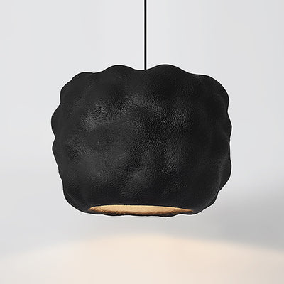 Lustre suspendu moderne minimaliste cylindrique irrégulier concave en polystyrène à haute densité à 1 lumière pour salon 