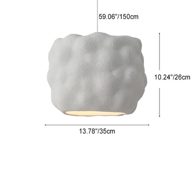 Lustre suspendu moderne minimaliste cylindrique irrégulier concave en polystyrène à haute densité à 1 lumière pour salon 