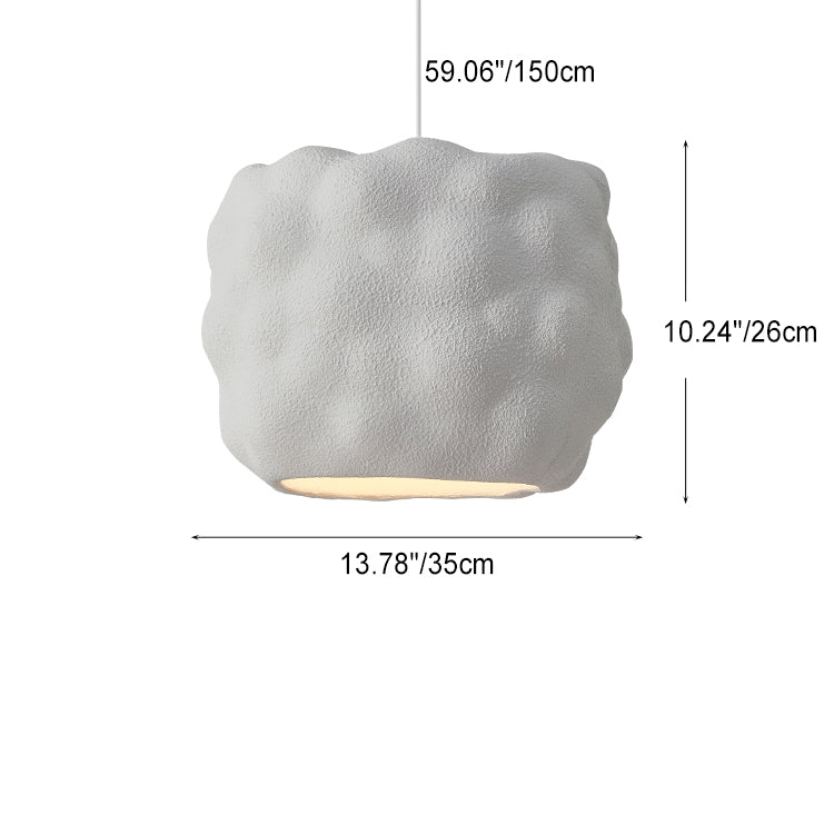 Lustre suspendu moderne minimaliste cylindrique irrégulier concave en polystyrène à haute densité à 1 lumière pour salon 