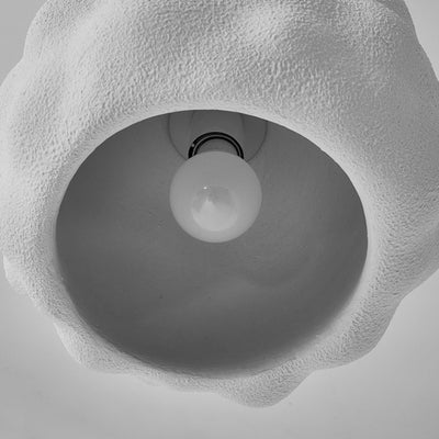 Lustre suspendu moderne minimaliste cylindrique irrégulier concave en polystyrène à haute densité à 1 lumière pour salon 