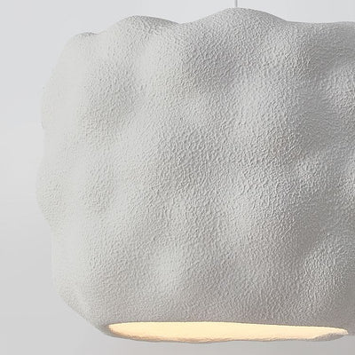 Lustre suspendu moderne minimaliste cylindrique irrégulier concave en polystyrène à haute densité à 1 lumière pour salon 