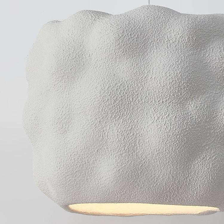 Lustre suspendu moderne minimaliste cylindrique irrégulier concave en polystyrène à haute densité à 1 lumière pour salon 