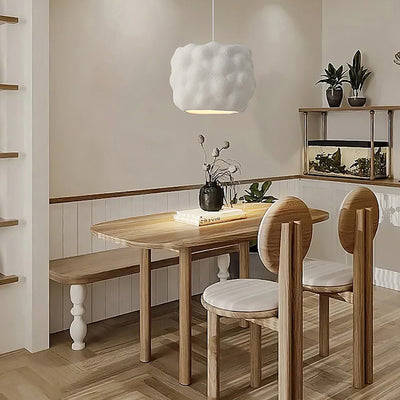Lustre suspendu moderne minimaliste cylindrique irrégulier concave en polystyrène à haute densité à 1 lumière pour salon 