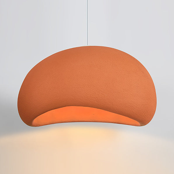 Zeitgenössische nordische ovale Bogen-Pendelleuchte aus hochdichtem Polystyrol mit 1 Licht für Wohnzimmer 