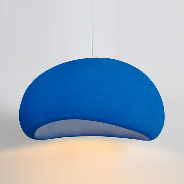 Zeitgenössische nordische ovale Bogen-Pendelleuchte aus hochdichtem Polystyrol mit 1 Licht für Wohnzimmer 