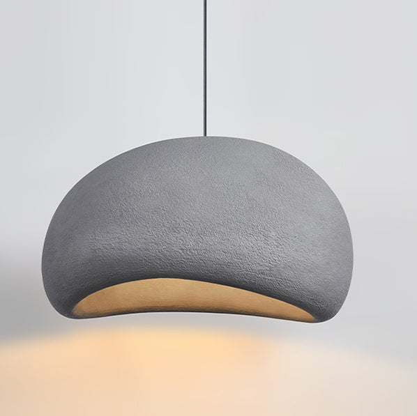 Zeitgenössische nordische ovale Bogen-Pendelleuchte aus hochdichtem Polystyrol mit 1 Licht für Wohnzimmer 