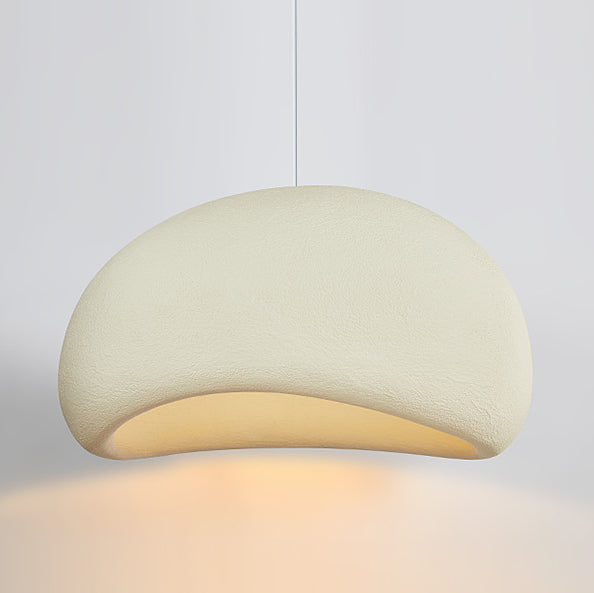 Zeitgenössische nordische ovale Bogen-Pendelleuchte aus hochdichtem Polystyrol mit 1 Licht für Wohnzimmer 