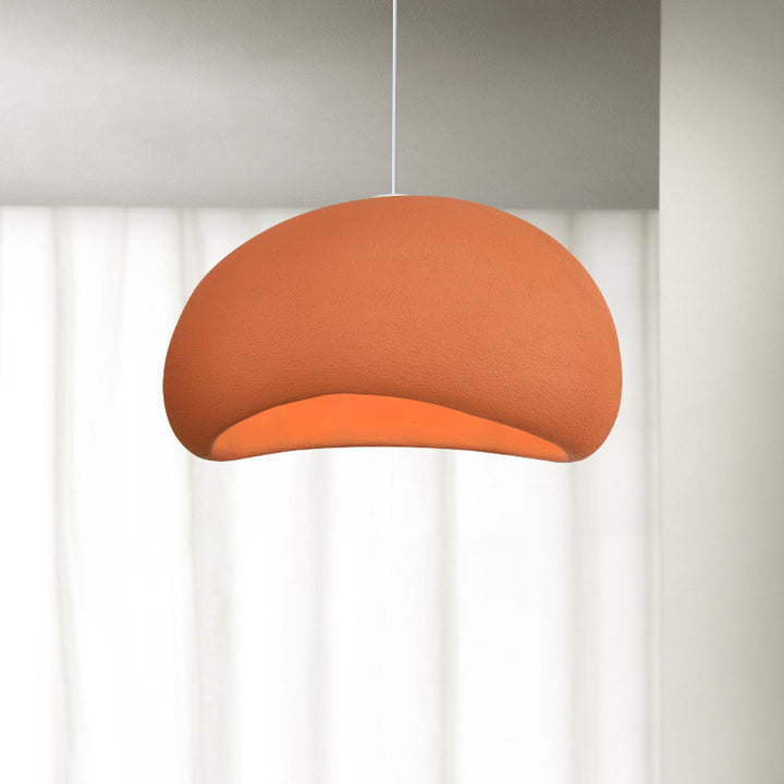 Zeitgenössische nordische ovale Bogen-Pendelleuchte aus hochdichtem Polystyrol mit 1 Licht für Wohnzimmer 
