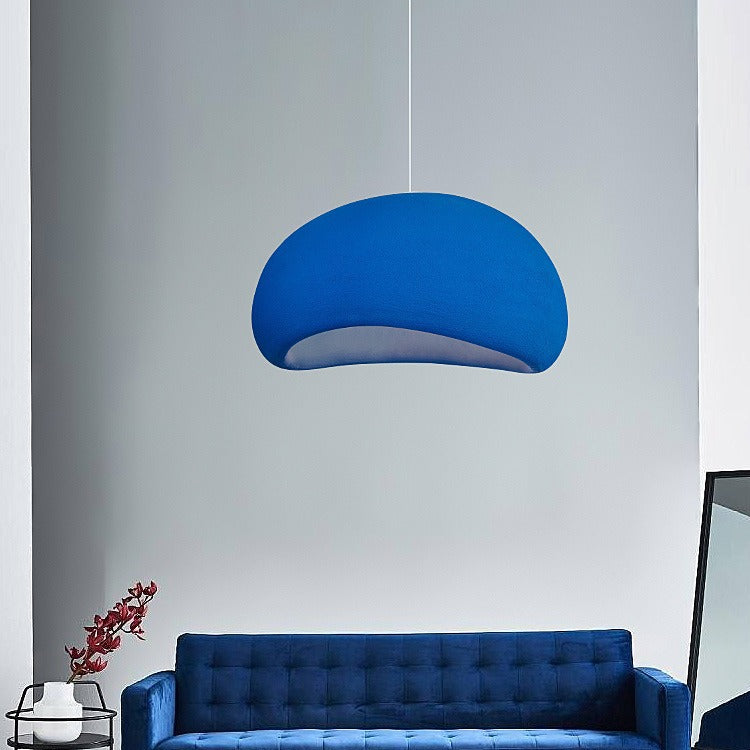 Zeitgenössische nordische ovale Bogen-Pendelleuchte aus hochdichtem Polystyrol mit 1 Licht für Wohnzimmer 