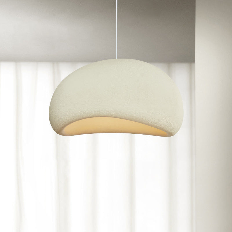 Zeitgenössische nordische ovale Bogen-Pendelleuchte aus hochdichtem Polystyrol mit 1 Licht für Wohnzimmer 