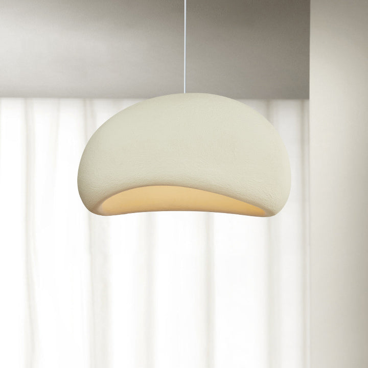 Zeitgenössische nordische ovale Bogen-Pendelleuchte aus hochdichtem Polystyrol mit 1 Licht für Wohnzimmer 