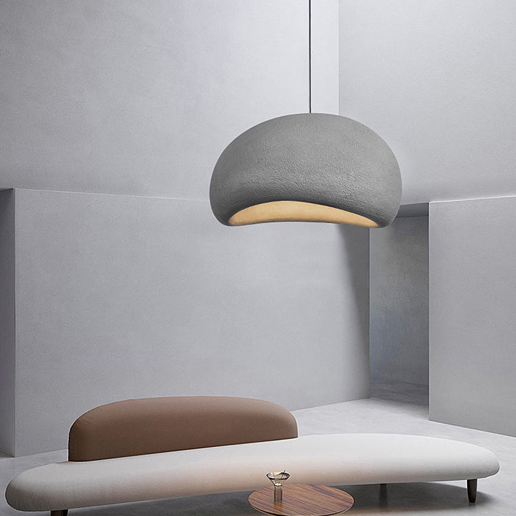 Zeitgenössische nordische ovale Bogen-Pendelleuchte aus hochdichtem Polystyrol mit 1 Licht für Wohnzimmer 