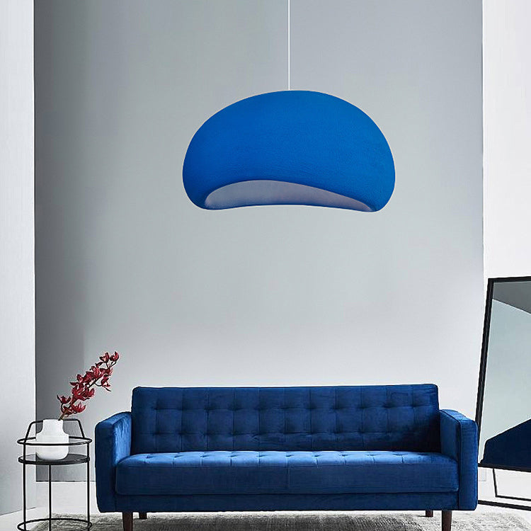 Zeitgenössische nordische ovale Bogen-Pendelleuchte aus hochdichtem Polystyrol mit 1 Licht für Wohnzimmer 
