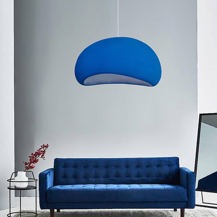 Zeitgenössische nordische ovale Bogen-Pendelleuchte aus hochdichtem Polystyrol mit 1 Licht für Wohnzimmer 