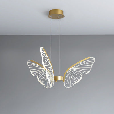 Contemporary Creative Butterfly Iron Aluminum Acrylic LED Pendant Light For Living Room