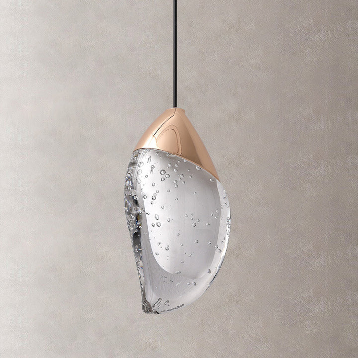 Lustre LED en cristal avec matériel ovale irrégulier minimaliste moderne pour chambre 