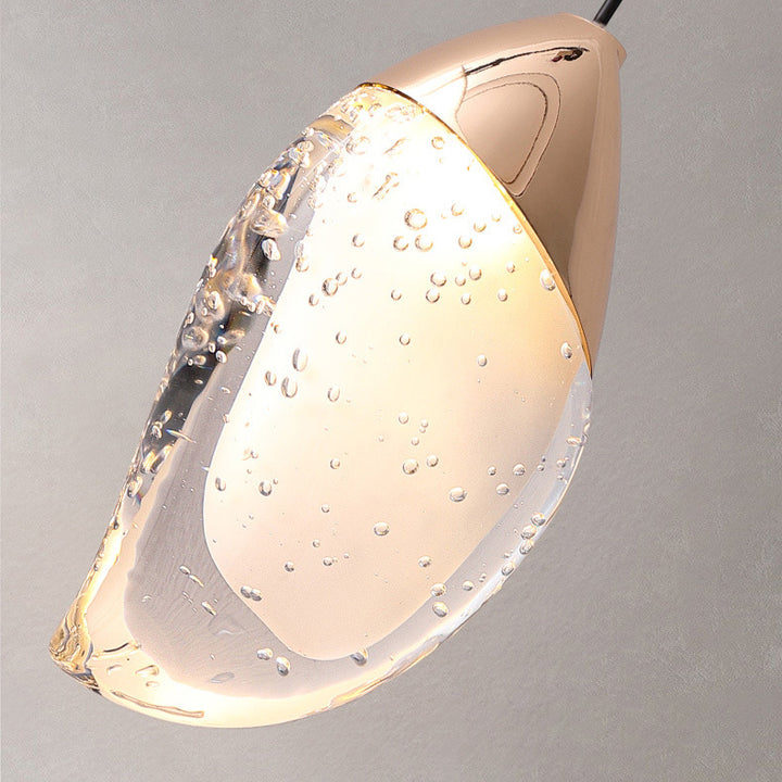 Lustre LED en cristal avec matériel ovale irrégulier minimaliste moderne pour chambre 