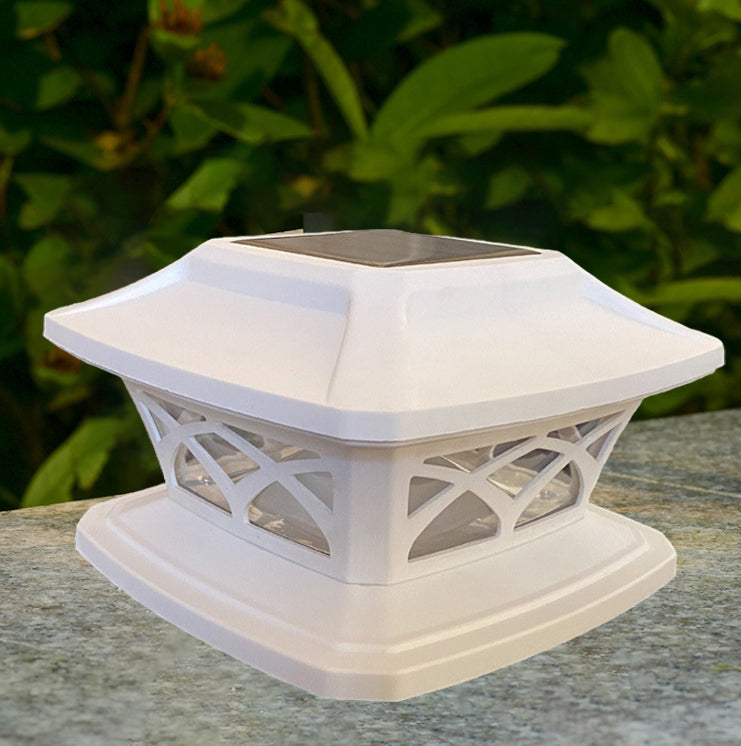Moderne Einfachheit Quadrat Kunststoff LED Post Kopf Licht Außenleuchte für Garten 