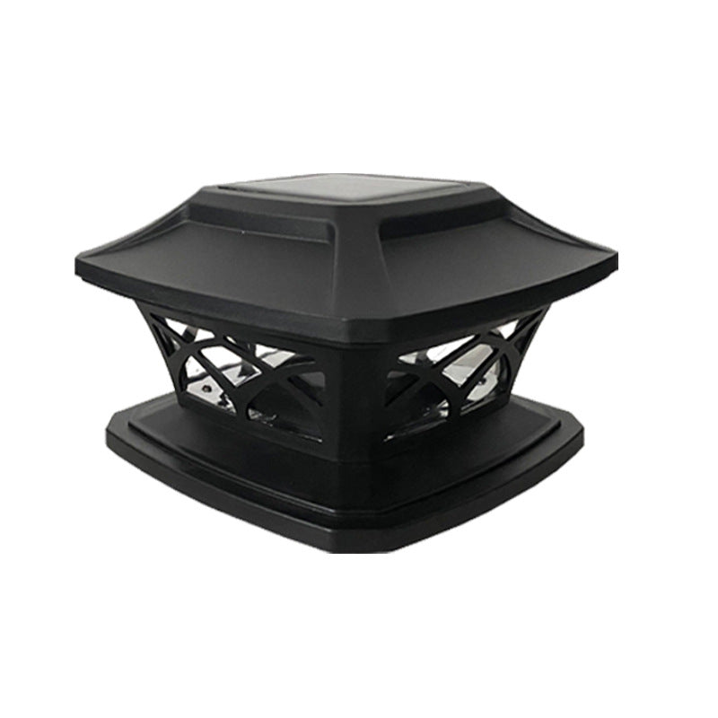 Moderne Einfachheit Quadrat Kunststoff LED Post Kopf Licht Außenleuchte für Garten 