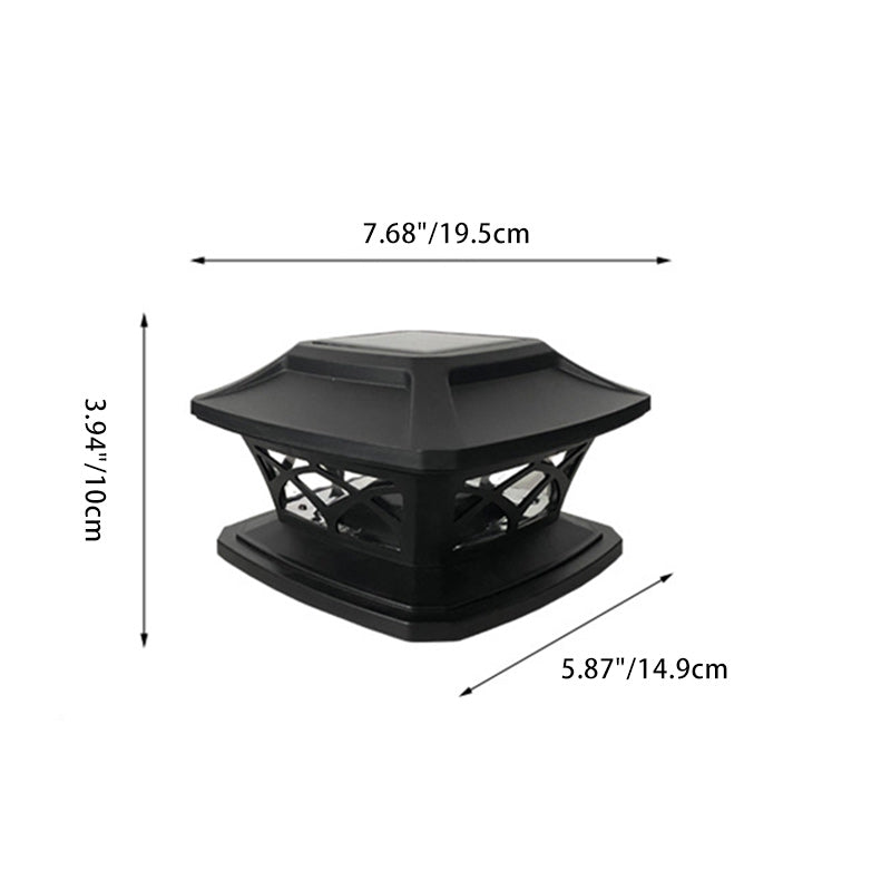 Moderne Einfachheit Quadrat Kunststoff LED Post Kopf Licht Außenleuchte für Garten 