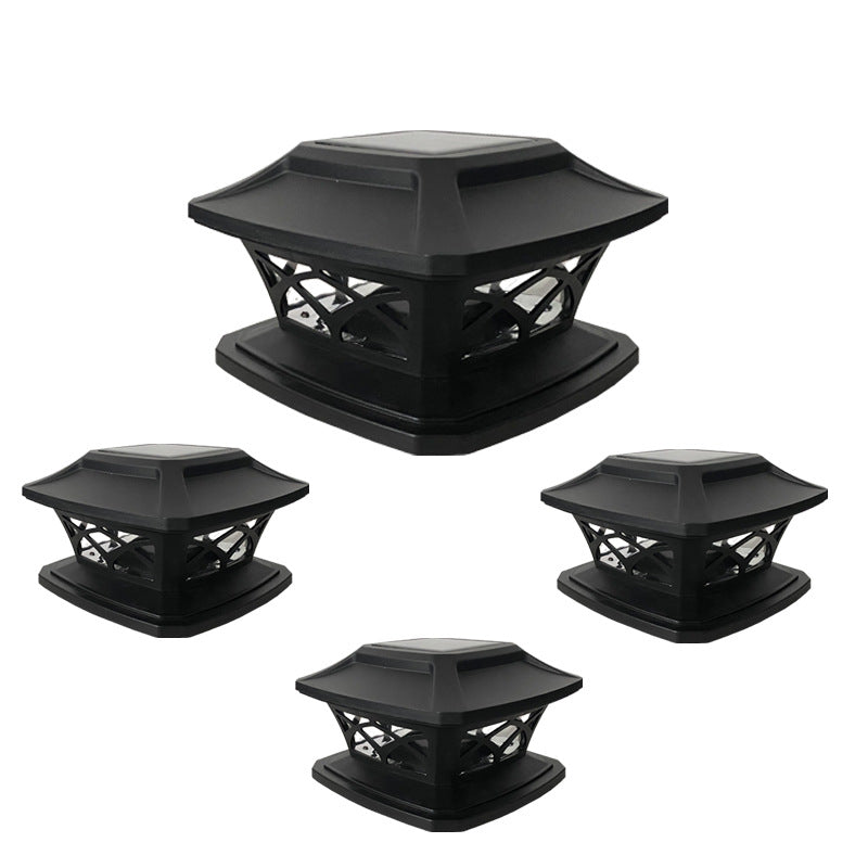 Moderne Einfachheit Quadrat Kunststoff LED Post Kopf Licht Außenleuchte für Garten 