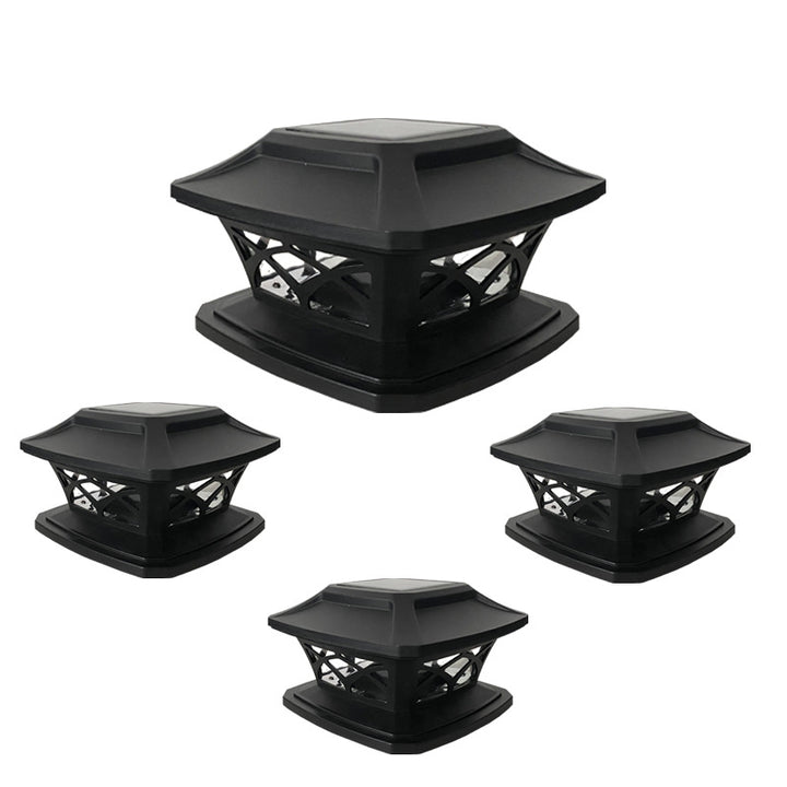 Moderne Einfachheit Quadrat Kunststoff LED Post Kopf Licht Außenleuchte für Garten 