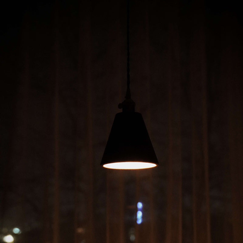 Lustre suspendu à 1 lumière avec abat-jour en bois de cuivre trapézoïdal conique rond japonais traditionnel pour chambre 