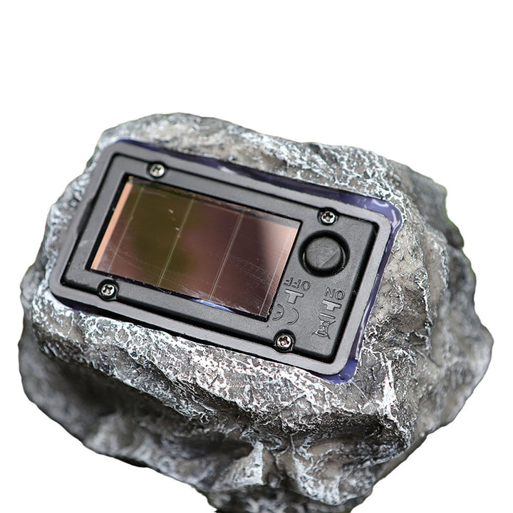 Lumière de paysage de pelouse LED en résine plastique en forme de pierre imperméable solaire Art Déco moderne pour jardin 