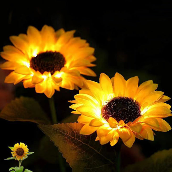 Lumière paysagère LED en acier inoxydable avec tournesol en soie imperméable et créatif contemporain pour jardin 
