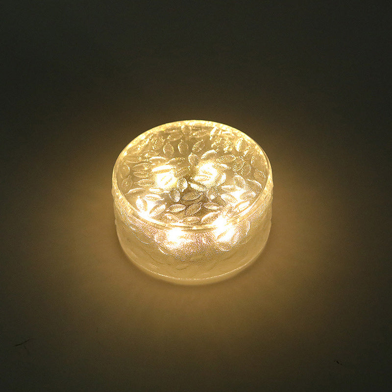 ضوء LED خارجي حديث على شكل طوب جليدي دائري شمسي بحد أدنى من الأكريليك للحديقة 