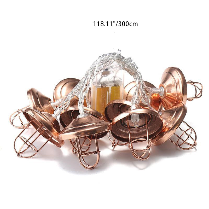 Mini lanterne Art déco moderne en fer et plastique avec guirlande LED pour chambre 