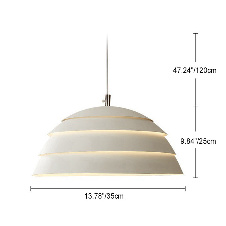 Suspension contemporaine en fer à plusieurs niveaux avec dôme rond nordique moderne à 1 lumière pour salon 