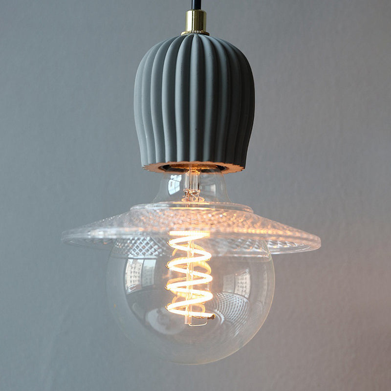 Zeitgenössische industrielle Kuppel Zylinder Zement 1-Licht Pendelleuchte für Wohnzimmer 