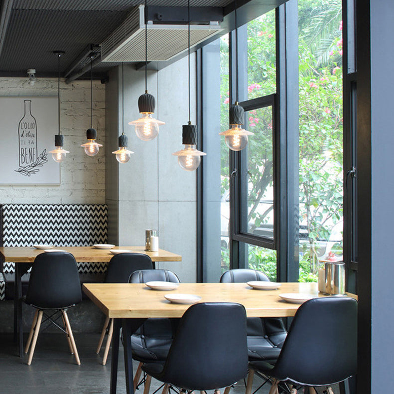 Zeitgenössische industrielle Kuppel Zylinder Zement 1-Licht Pendelleuchte für Wohnzimmer 