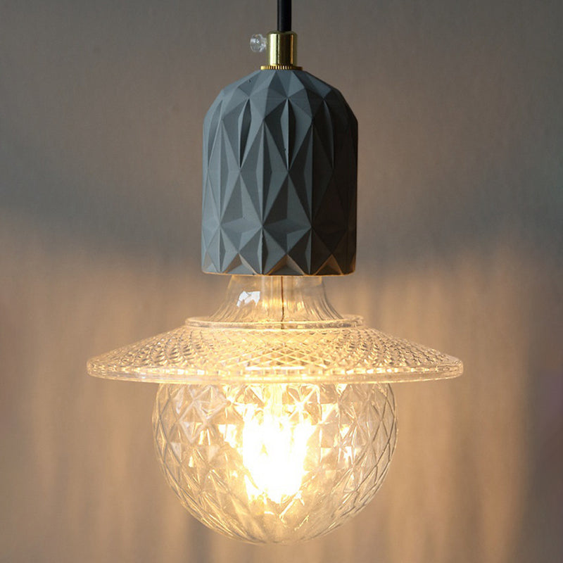 Zeitgenössische industrielle Kuppel Zylinder Zement 1-Licht Pendelleuchte für Wohnzimmer 